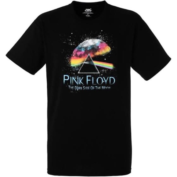 Pink Floyd Tops - Pink Floyd | "The Dark Side Of The Moon" Vibrant Galaxy Logo 80's Rock Band Tee